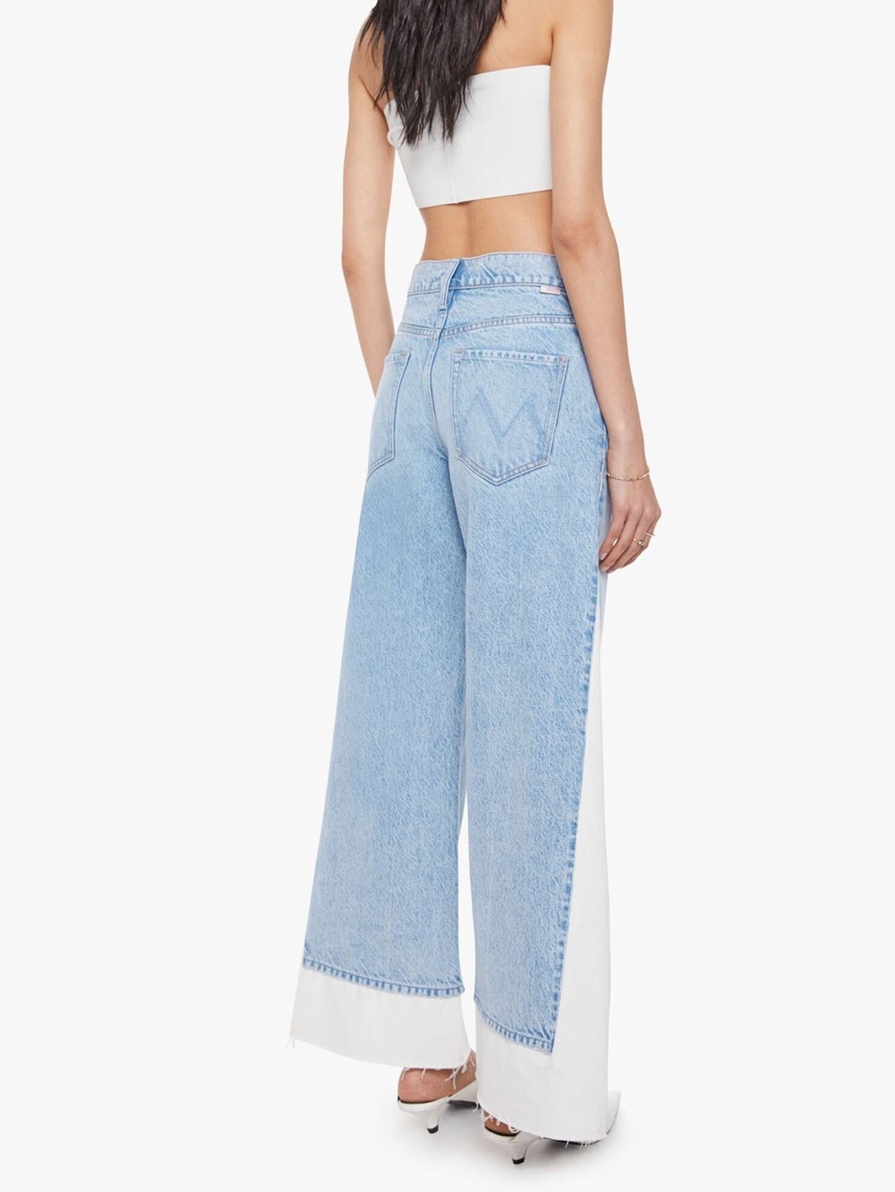 MOTHER Nacho Double Dip Nerdy Fray Jeans Snacks Wide Leg New 27 Deep Fried